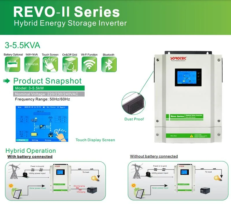 Sorotec 3kw 3.2kw 5.5kw on/off Grid Pure Sine Wave Solar Power Inverters with Energy Storage System